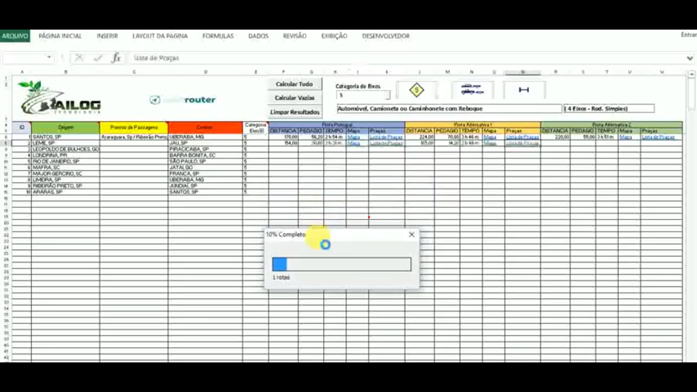 Planilha De Otimizacao De Rota Roteirizacao Excel Gui 9908