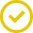 Ícone Amarelo - Círculo com símbolo de visto dentro